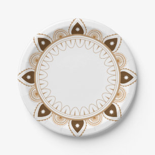 Assiette en papier à motif floral Mendola