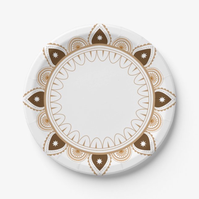 Assiette en papier à motif floral Mendola (Devant)