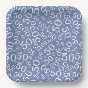 Assiette en papier à motif numérique aléatoire ble