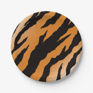 Assiette en papier à motif rayure de tigre