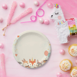 Assiette en papier animal mignon – Conception de f