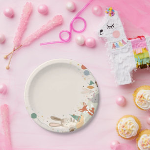 Assiette en papier animal mignon – Conception de f