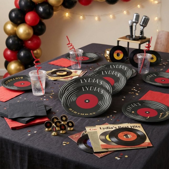 Assiette en papier Art Déco disque vinyle pour ann (Créateur téléchargé)