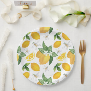 Assiette en papier au citron d'Amalfi