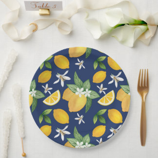 Assiette en papier au citron d'Amalfi