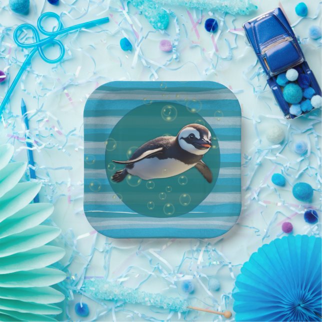 Assiette en papier Baby Penguin Platter (Fête)