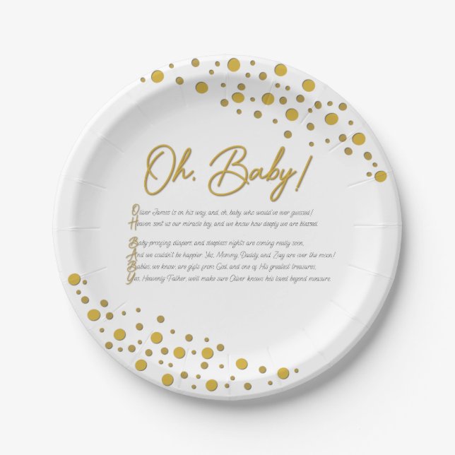 Assiette en papier Baby Shower (Devant)