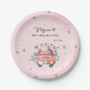 Assiette en papier Baby Shower Agneau Bébé Mignon