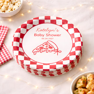 Assiette en papier Baby Shower Pizza Italienne