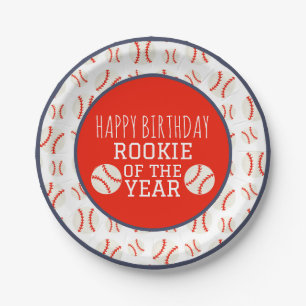 Assiette en papier baseball Recrue de l'année