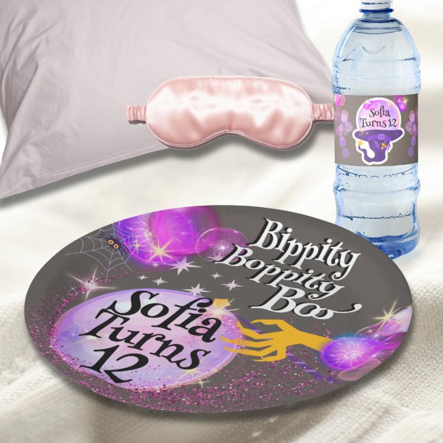 Assiette en papier Bippity Boppity Boo pour annive (Listing is for the plate only the Water bottle labels are sold separately in the same collection)