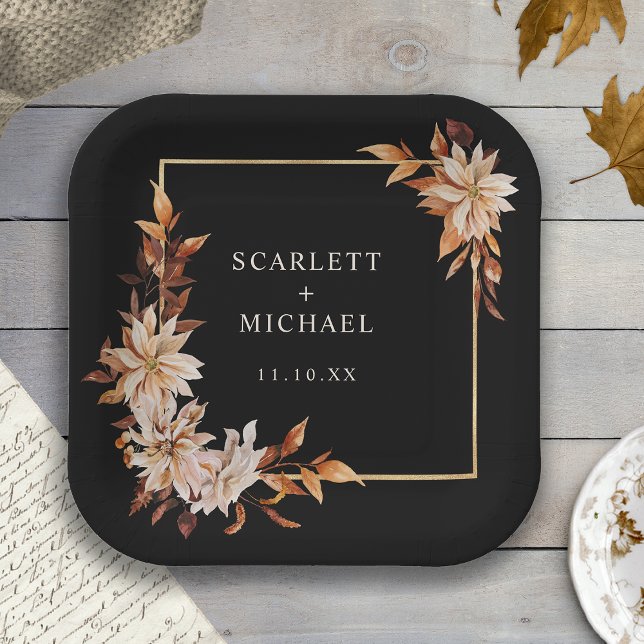 Assiette en papier Black Fall (Black Fall Paper Plate
)