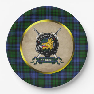 Assiette en papier blason du clan Campbell