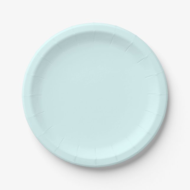 Assiette en Papier Bleu Clair Élégante (Devant)