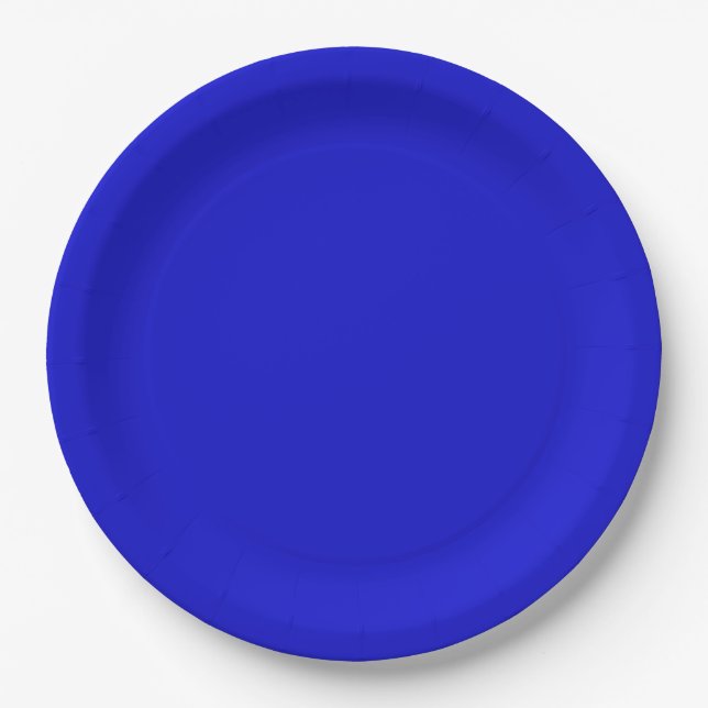 Assiette en papier bleu cobalt (Devant)
