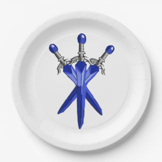 Assiette en papier Bleue Épée Party