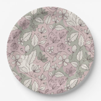 Assiette en papier bohème féminine pastel doux