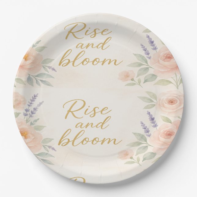 Assiette en papier Boho Garden Bloom Floral Ring (Devant)