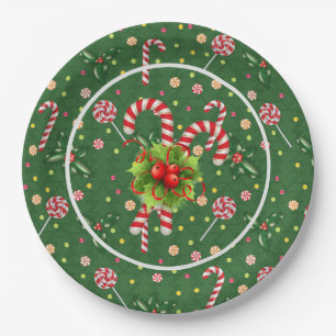 Assiette en papier bonbon à la menthe poivrée