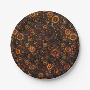 Assiette en papier Bronzage Automne Vignes