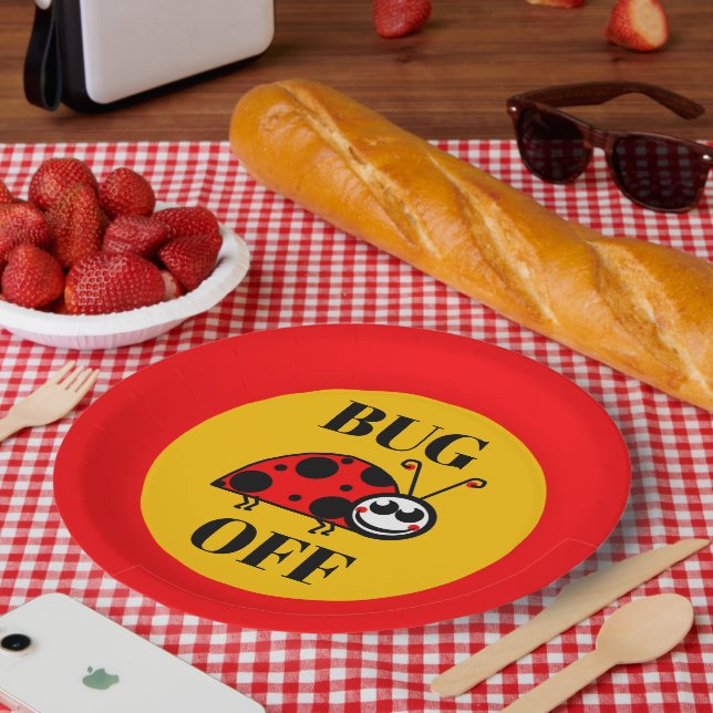 Assiette en papier Bug Off (Pique-nique)