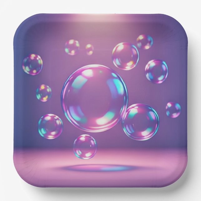 Assiette en Papier (Bulles) (Recto)