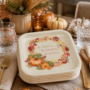 Assiette en papier carré de 9" pour la fête de Tha