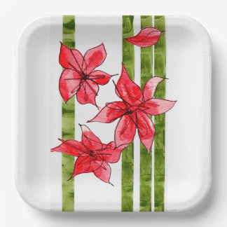 ASSIETTE EN PAPIER CARRÉE AMUSANTE ET DE FÊTE