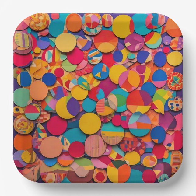 Assiette en papier carrée de 9" (Recto)