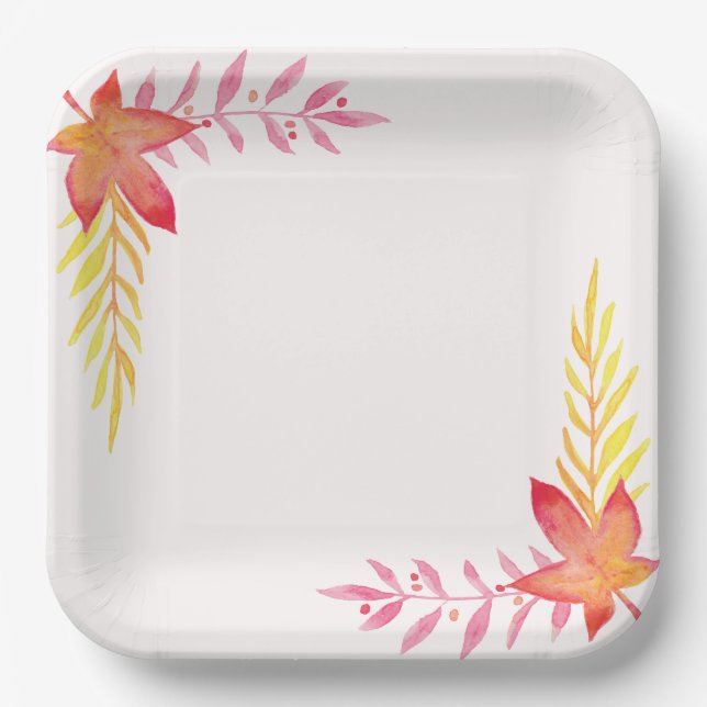 Assiette en papier carrée de 9" (Recto)