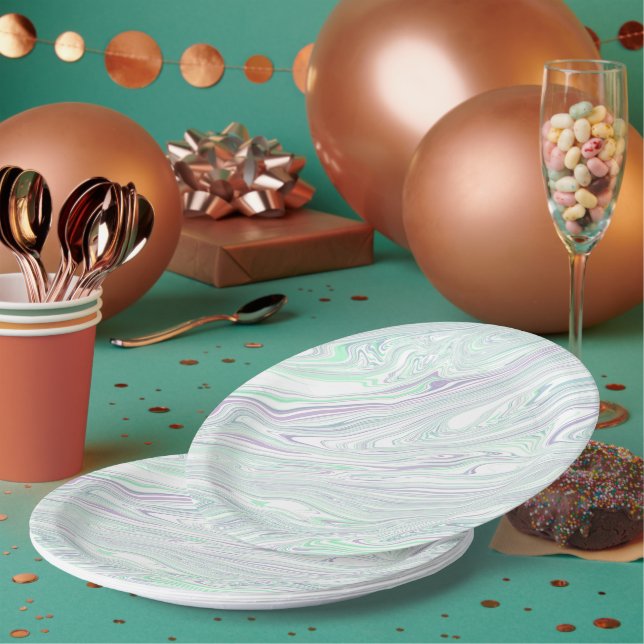 Assiette en papier carrée florale charmante (Multi)