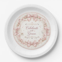 Assiette en papier célèbre avec grâce