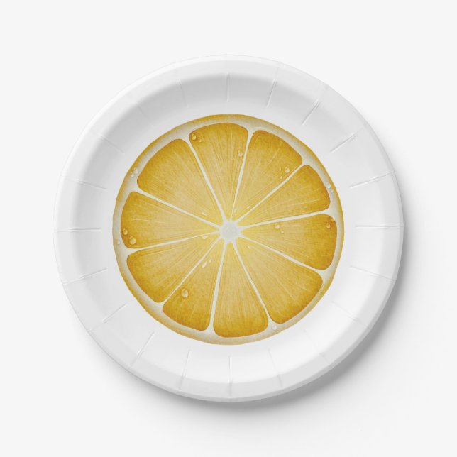 Assiette en papier citron (Devant)