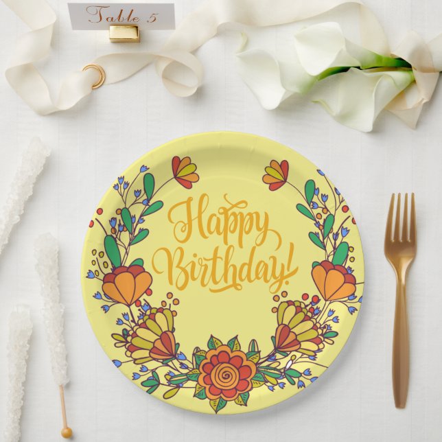 Assiette en papier colorée pour anniversaire (Mariage)