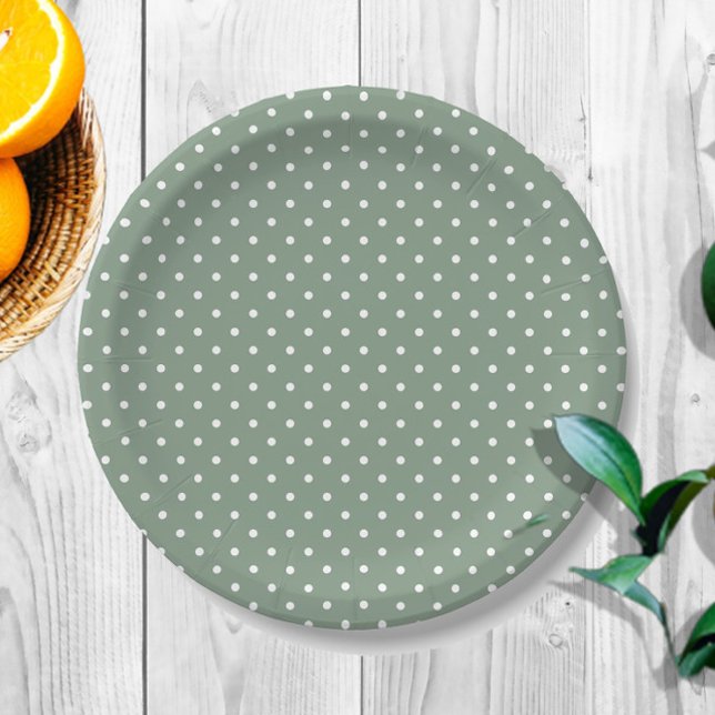 Assiette en papier confettis Olive Sage (Créateur téléchargé)