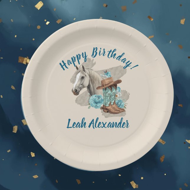 Assiette en papier crème - Fleur de cheval de l'Ou (Créateur téléchargé)