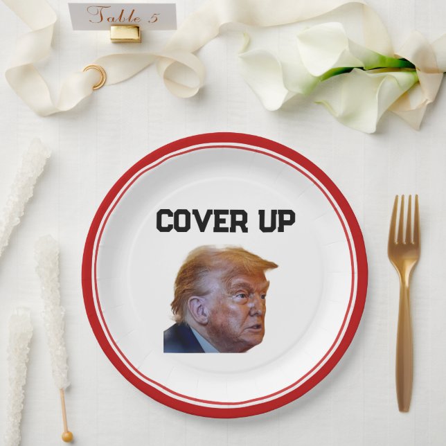 Assiette En Papier De Déguisement De Trump (Mariage)
