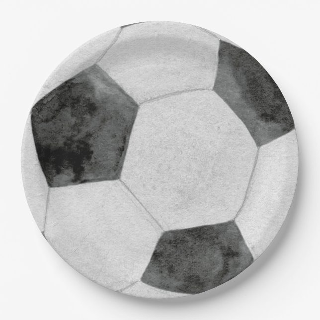 Assiette en papier de football (Devant)