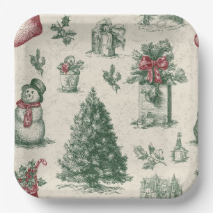 Assiette en papier de Noël
