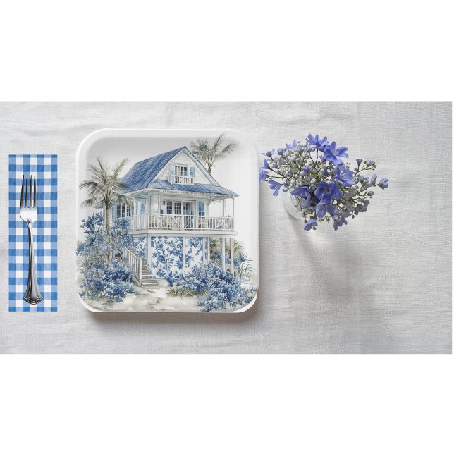Assiette en papier de style chinoiserie (Créateur téléchargé)