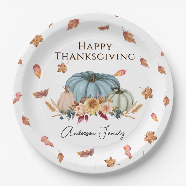 Assiette en papier de Thanksgiving (Devant)
