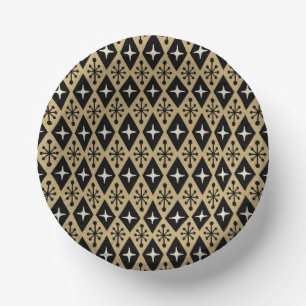 Assiette en papier diamant en étoileburst moderne