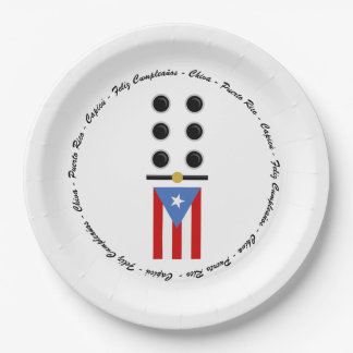 Assiette en papier Domino Porto Rico