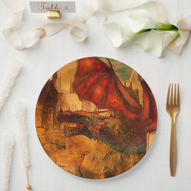 Assiette en papier Dragon (Mariage)