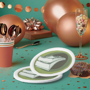 Assiette en papier d'une liasse de billets
