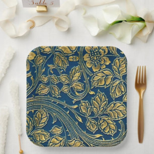 Assiette en papier Élégance Fleur d'Or