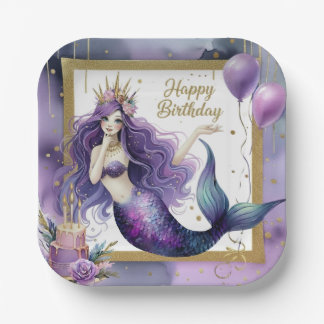Assiette en papier élégante pour anniversaire de s