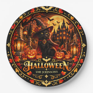 Assiette en papier élégante pour Halloween Trick o
