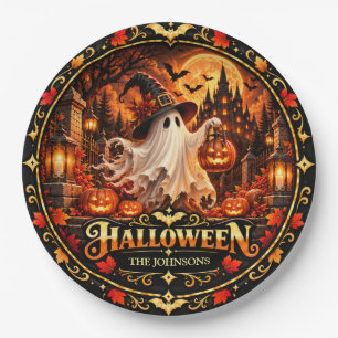 Assiette en papier élégante pour Halloween Trick o
