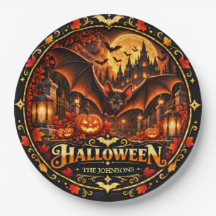 Assiette en papier élégante pour Halloween Trick o